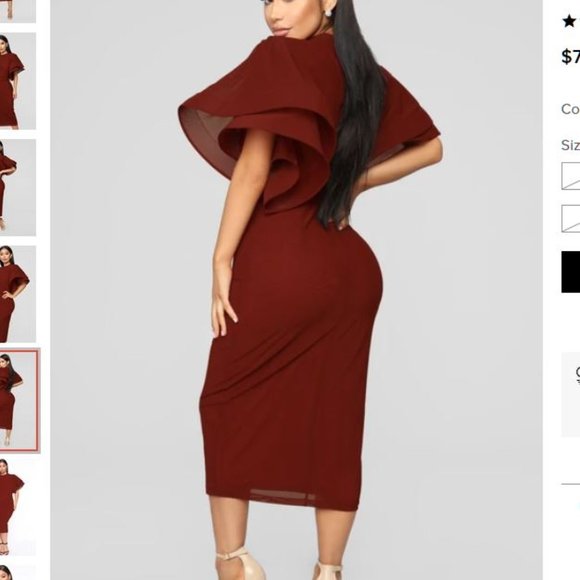 Fashion Nova No Drama Ruffle Dress - Picture 2 of 3